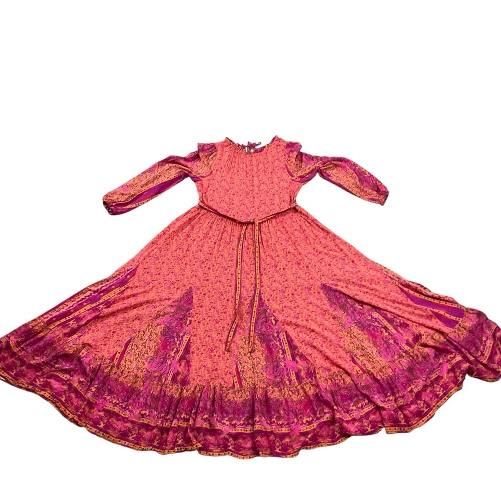 Free People Happy Feelings Maxi Dress Pink Orange Boho Floral Size size Large - Picture 12 of 15